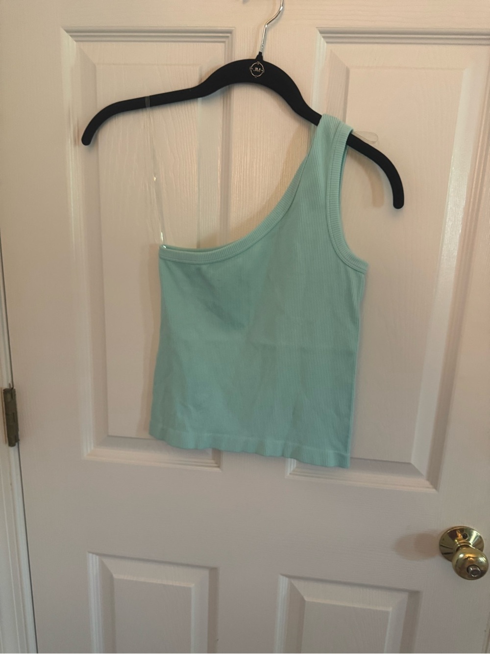 South Moon Under Mint One-Shoulder Ribbed Crop Top